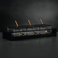 Ensemble de bols à trempette en acrylique Square Lucite the Square Dip Bowl Set avec blanc et noir