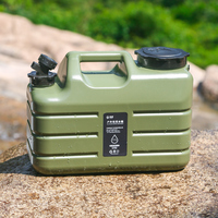 Seau à eau carré d'extérieur de 2 gallons (11 litres) en PE de qualité alimentaire avec robinet et couvercle, conteneur d'eau pour le camping, réservoir d'eau