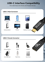 OEM USB-C Stecker auf Buchse Verlängerungskabel Nylon 20Gbps Ummantelung mit Schnellladefunktion Kompatibel mit Reinkupfer-Mobiltelefonen 240W