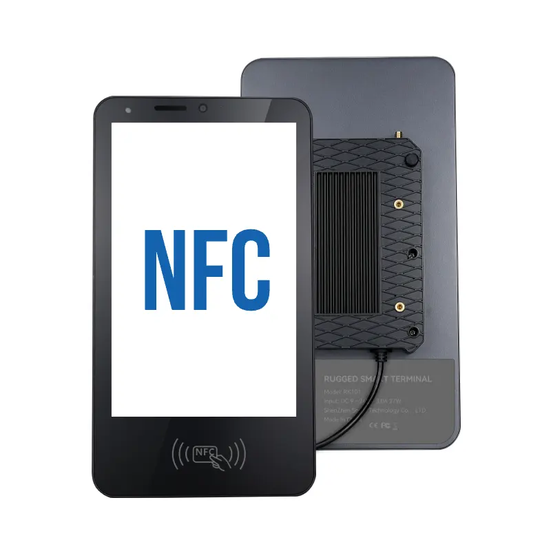 HUGEROCK K101 2.0 Ghz Android 1000nits All In One แผงอัตโนมัติ NFC ยานพาหนะติดตั้งแท็บเล็ตคอนโทรลเลอร์พีซี 4GB อุตสาหกรรมเทอร์มินัล