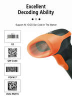 Escáner de Código de Barras con Cable Urovo S710, Lector de Código de Barras 1D 2D QR Portátil