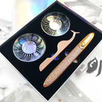 Look frais même couleur noir mat emballage magnétique boîte de lentilles de contact lentilles de contact personnalisées boîte-cadeau de marque privée