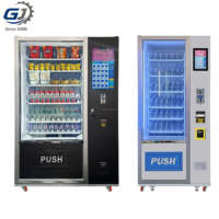 Distributeur automatique commercial sur pied à écran tactile, acceptant pièces, billets et codes QR, multi-paiements, 24h/24, sans surveillance, avec système de spirale de distribution.