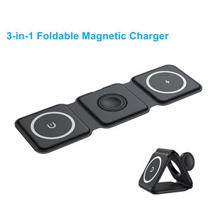 Station de charge magnétique sans fil 3 en 1 pliable, chargeur de voyage, adaptateur secteur pour iPhone, chargeur multifonction - Product Image 2