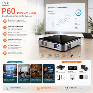 DLP Home Theater P60 Conectividad inalámbrica Airplay Miracast 1080p Video Beam Teléfono móvil <span class=keywords><strong>Mini</strong></span> <span class=keywords><strong>proyector</strong></span> DLP portátil - Product Image 2