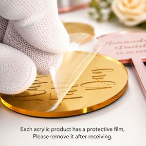 Agitateurs à cocktail en acrylique gravés sur mesure avec finition miroir, initiales et noms réutilisables pour les cadeaux de mariage, la décoration de fête - Product Image 5