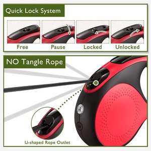 Factory Custom New Design Outdoor Training LED <b>Flash</b> <b>Light</b> Jogging Large Retractable Plastic Dog Leash Quick Release Adjustable - Product Image 3