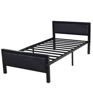 Commercio all'ingrosso Ultimi disegni design moderno mobili Per La Casa <span class=keywords><strong>in</strong></span> <span class=keywords><strong>ferro</strong></span> singolo letto di base per la camera da letto di schiuma PU <span class=keywords><strong>testiera</strong></span> - Product Image 3
