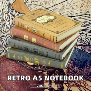 Cuaderno de Papel con Tapa Dura y Encuadernación Térmica A5 de Estilo Europeo Retro, Diario para Estudiantes Universitarios, Bloc de Notas Portátil, <span class=keywords><strong>Libro</strong></span> Mágico - Product Image 2