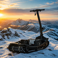 Motoneige électrique ETV-TANK polyvalente à chenilles, idéale pour les sports extrêmes et les terrains accidentés, avec capacité de montée à 60 degrés.
