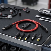 Kit de Cable de Alimentación CC Macho con Puntas de Adaptador CC Intercambiables para Panel Solar, Conexión de Fuente de Alimentación CC de 12V para Vehículos