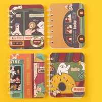 Carnet à spirale A7 Kawaii mignon personnalisé, style coréen, mini carnet de notes de dessin animé, papeterie, journal