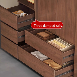 Rénovation de meubles de maison en chêne de luxe moderne Meubles Almirah en bois massif Armoire de chambre à coucher Placard - Product Image 4