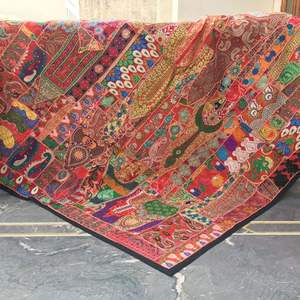 Handmade Vintage Silk Kantha Patch <b>Scarfs</b> Warp 100% Cotton Hand Craft Organic <b>Blanket</b> for Home & Hotel Use - Product Image 4