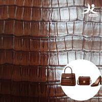Cuir PU gaufré effet crocodile mat bicolore de haute qualité pour chaussures, bagages, sacs à main et décoration intérieure souple pour femmes