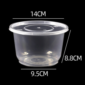 Disposable Takeaway Bowls Round 900ml With Lid Microwave Safe Refrigerated Thickened Packaging For Soup And Flour - Product Image 1