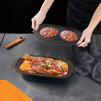 Friteuse d'œufs 3 en 1 en silicone pour micro-ondes Pocheuse pour petit déjeuner Sandwiches pour micro-ondes Oeufs pour viande et riz