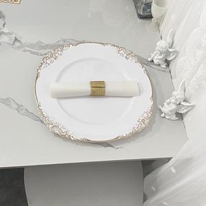 Juego de platos clásicos de plástico <span class=keywords><strong>y</strong></span> blanco con elegantes platos de carga-Colección <span class=keywords><strong>completa</strong></span> de <span class=keywords><strong>vajilla</strong></span> para comedor <span class=keywords><strong>y</strong></span> servicio - Product Image 3