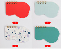 Mini carnet de voyage créatif portable à spirale, forme irrégulière, design minimaliste, personnalisable, pages vierges