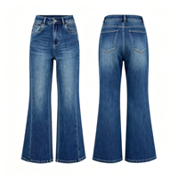 Jean évasé taille haute Y2K pour femme, style streetwear vintage délavé, extensible, coupe cloche, en denim, pour l'été, l'automne et l'hiver, vente en gros