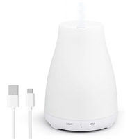 Diffuseur d'huiles essentielles en verre de 100 ml, humidificateur ultrasonique aromatique avec lumières LED 7 couleurs, arrêt automatique, pour table, pour chambres à coucher