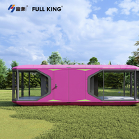 Casa Contenedor de Acero Tipo Cápsula de 2 Dormitorios, 20ft/40ft, Lujosa y Moderna, Fácil de Montar, Casa Móvil Prefabricada con Sala de Estar, Cocina y Energía Solar