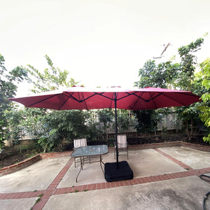 <span class=keywords><strong>Parasol</strong></span> de terrasse extra large rouge de 4,5 m avec manivelle, protection UV et résistant à l'eau pour balcon - Product Image 6