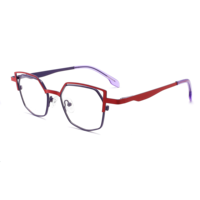 Monture de lunettes unisexe en métal de haute qualité 2026, petit design double cercle carré pour jeunes, enfants et adultes, monture optique pour ordinateur