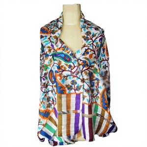Custom Colorful Women Kani <b>Pashmina</b> Scarves Geometric Long Logo Style Pattern Color Design 100% Silk Winter China - Product Image 2
