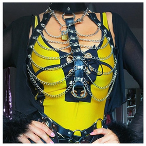 Hot Sexy exagéré poitrine alliage corps chaîne multicouche gland Sexy harnais cuir chaîne <span class=keywords><strong>soutien</strong></span>-<span class=keywords><strong>gorge</strong></span> avec <span class=keywords><strong>tour</strong></span> <span class=keywords><strong>de</strong></span> <span class=keywords><strong>cou</strong></span> pour les femmes - Product Image 3
