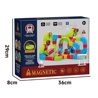 146PCS Mainan Rel Magnet untuk Anak-Anak, Rel Balap Fleksibel, Rakitan DIY, Set Rel Kereta Suspensi Magnet Listrik Anda Sendiri