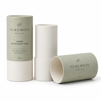 Tubo de Cartón Redondo Biodegradable, Caja de Papel para Desodorante con Impresión Personalizada, Embalaje Ecológico Libre de Plástico