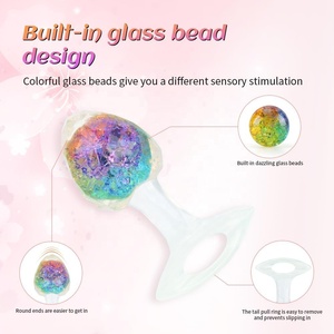 Tapón Anal de Silicona de Cristal para Hombres y Mujeres, Diseño con Cuentas de Cristal Integradas, Material Impermeable para una Fácil Limpieza, Juguetes Sexuales Duraderos - Product Image 5