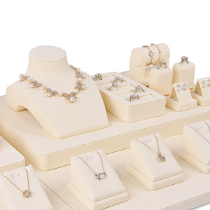 Chen lu màu be trang sức hiển thị đạo cụ vòng cổ bông tai Stud trang sức hiển thị đứng hiển thị truy cập - Product Image 5