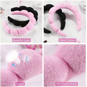 Ensemble de bandeaux torsadés en éponge effet nuage, bandeau pour le lavage du visage à couronne haute, accessoire capillaire artisanal et élégant pour le maquillage, le spa, les cadeaux et les mariages - Product Image 4