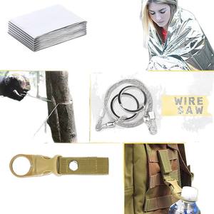 Kit de survie transfrontalier 28 en 1, outil d'urgence multifonctionnel compact, équipement de survie en plein air, matériel métallique - Product Image 1