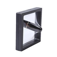 Boîte de rangement pour bijoux avec plateau flottant en film PE transparent, estampage à chaud doré imprimé, forme ronde/carrée, boîte de présentation pour ongles portable