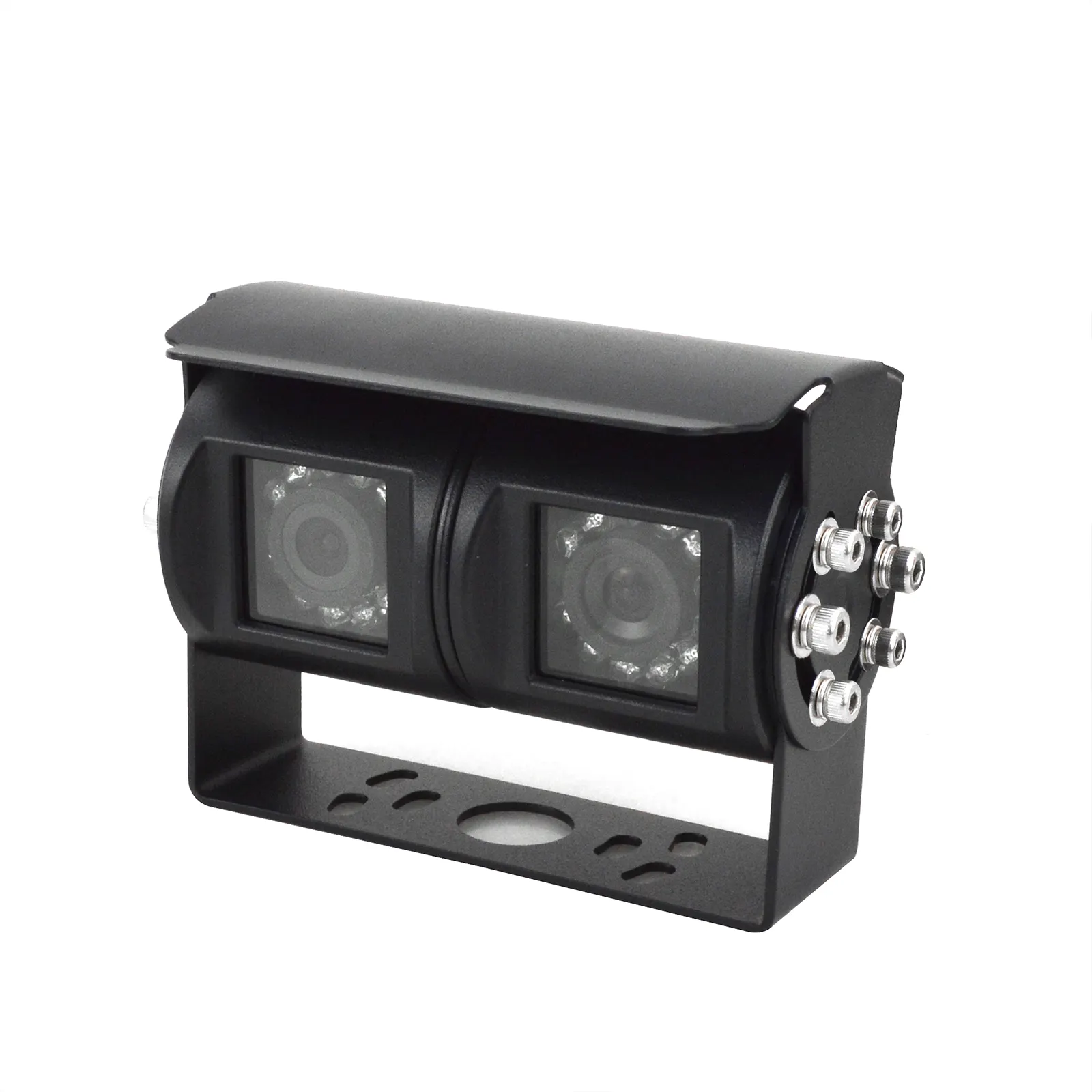 12V 4PIN Luftfahrt 1080P HD Schwerlast Doppel-Zwilling-Doppelobjektivkamera Auto-Rückfahrkamera für Lkw-Auflieger Busbagger