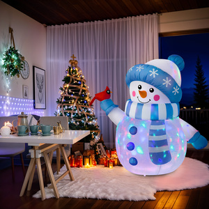 Vente flash : Bonhomme de neige gonflable de Noël de 1,80 m avec longues jambes, éclairage LED, bonhomme de neige gonflable tenant une <span class=keywords><strong>couronne</strong></span> pour jardin extérieur - Product Image 5