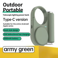 Batterie externe mini 5000mAh 15W à charge rapide avec câble de charge extensible, batterie externe portable pour iPhone, smartphone Android
