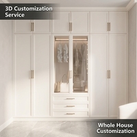 Dressing sur mesure haut de gamme en bois massif de style européen moderne et luxueux pour chambre de villa