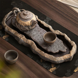 Bộ ấm chén gốm thô mạ vàng cao cấp Harmony, bán buôn, phong cách cổ điển, dùng trong gia đình - Product Image 5