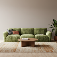 Canapé modulaire italien de luxe léger en chenille pour salon, une place, rembourrage en éponge haute densité, design simple et droit, réglable