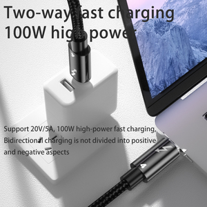 <span class=keywords><strong>Thunder</strong></span> สายเคเบิล4เส้น8K 60Hz รองรับ100W 5A 40Gbps เคสโลหะไนลอน USB C TO C Type C PD สายชาร์จเร็ว - Product Image 4