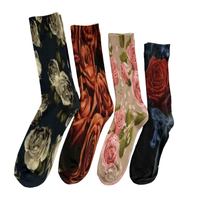 Chaussettes personnalisées imprimées numériquement à 360 degrés, chaussettes vierges en polyester avec lettres imprimées, chaussettes fantaisie à la mode par sublimation pour hommes