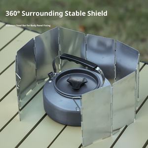 Estufa de Gas Portátil para Acampar al Aire Libre, <span class=keywords><strong>Paravientos</strong></span> <span class=keywords><strong>Plegable</strong></span>, Equipo de Picnic para Senderismo y Aventuras al Aire Libre - Product Image 3