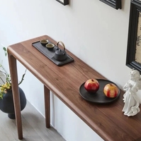 Grande Vente Salon Moderne Rétro Brun Rectangulaire Géométrique Table En Bois Antique