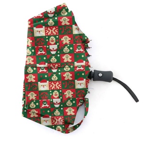 Selected Christmas Gift Manual Iron <b>Frame</b> Folding Portable Santa Gingerbread Man Cookies Pattern Umbrella Gift Set - Product Image 2