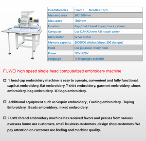 Machine à broder à tête unique Fuwei, grandes images Lun pour uniformes scolaires, prix d'usine - Product Image 6