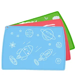 Custom Embossing Silicone Rubber Table Mats Pad Children Placemat Dinner Place Mat For Kids
